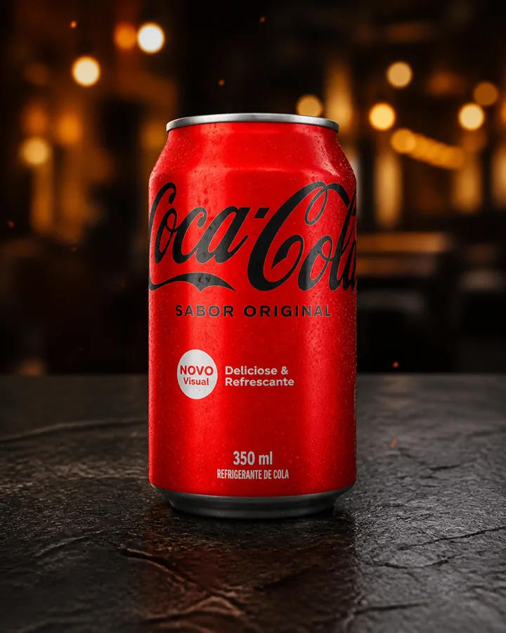 Lata de Coca-Cola gelada
