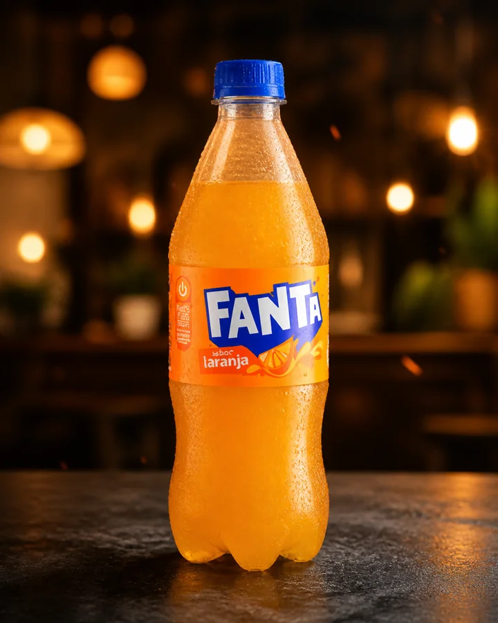 Garrafa de Fanta Laranja gelada