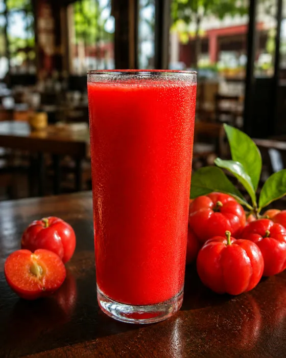 Copo de suco de acerola