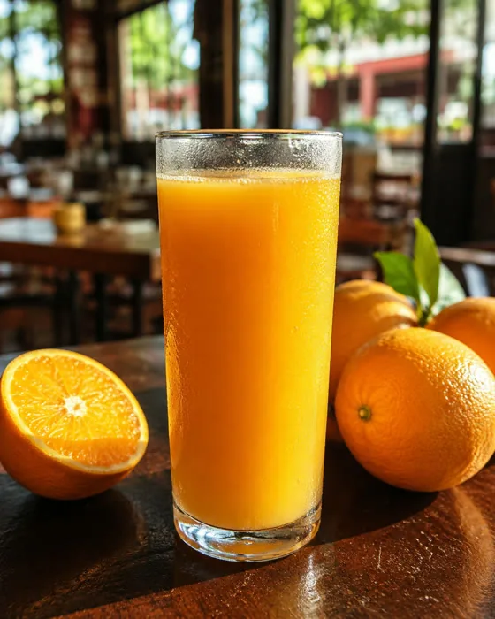 Copo de suco de laranja
